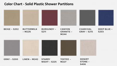 Solid Plastic Shower Partitions